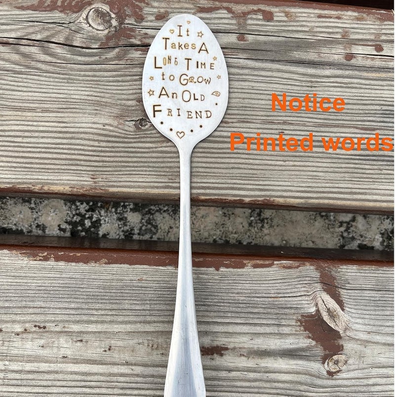 PLWalker Garden Plant Marker Friendship Gift for Women Gardeners, Plant Stake Label Sign Tag Gardening Gifts for Woman Plant Lovers, Metal Garden Decoration (Grow an Old Friend) - Image 2